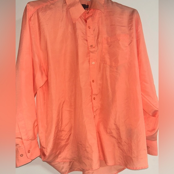 vittorino Other - Vittorino Dress Shirt Men's Size XL 17-17 1/2 35-36 Orange Long Sleeve